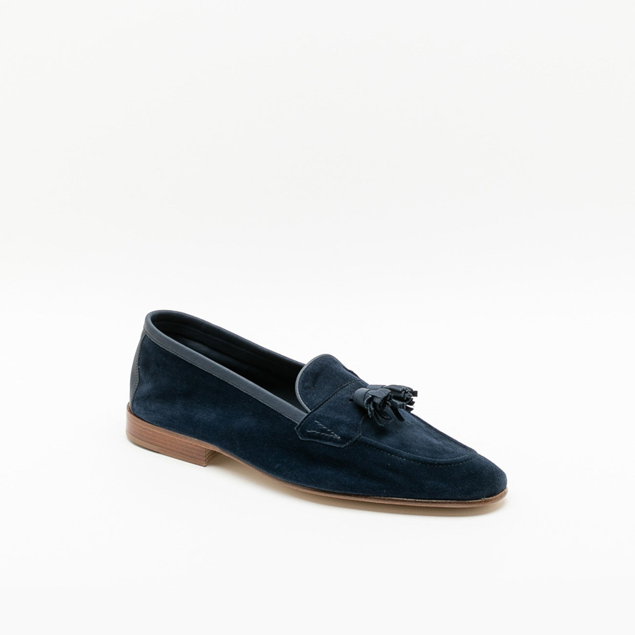 Edward Green Portland navy baby calf unlined tassel loafer - 6/6,5