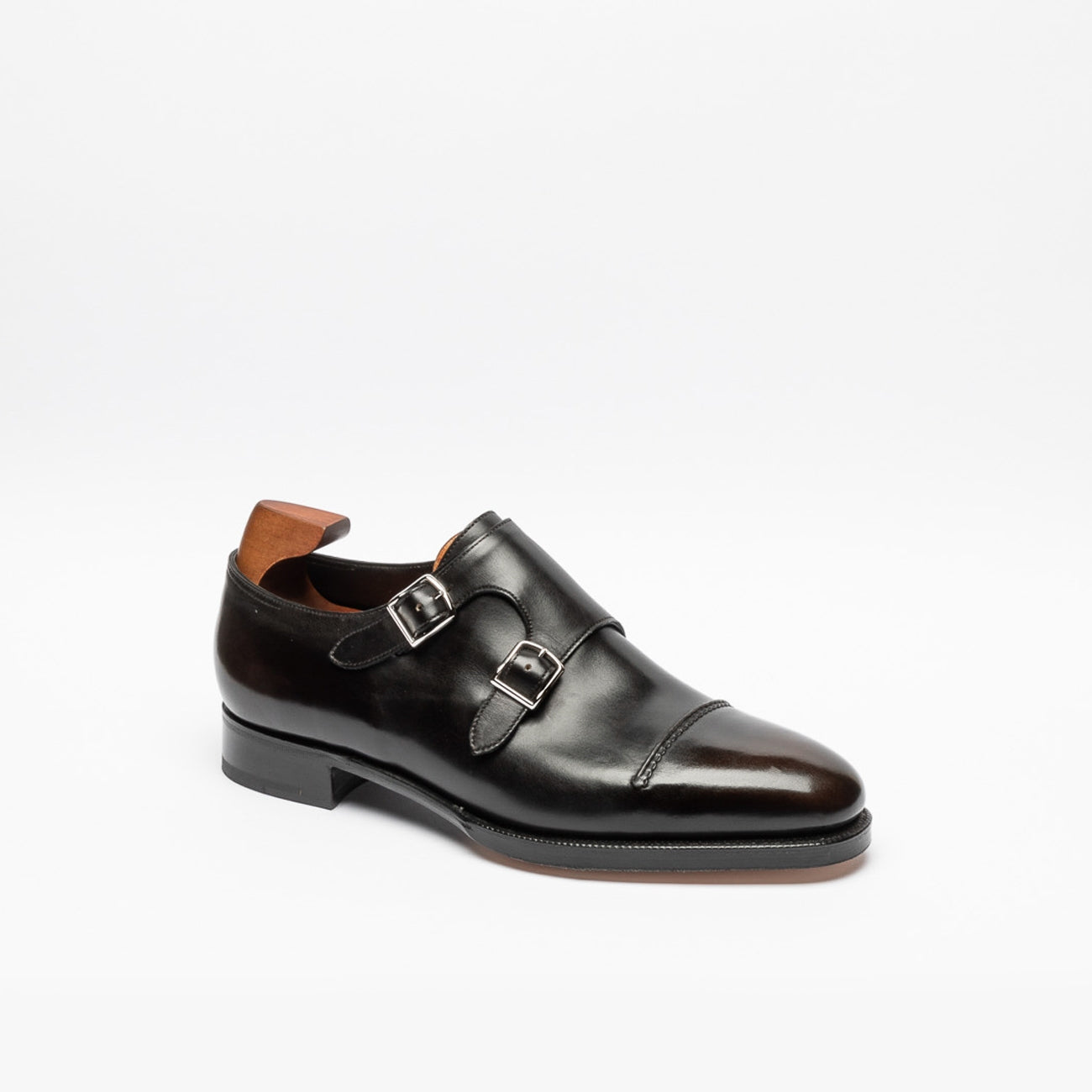John Lobb dark brown glazed calf monk strap shoe – Iliprandi Milano