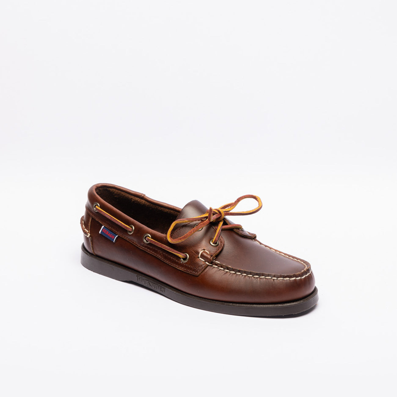 Sebago Docksides Portland boat shoes brown calf leather (Brown) dark sole