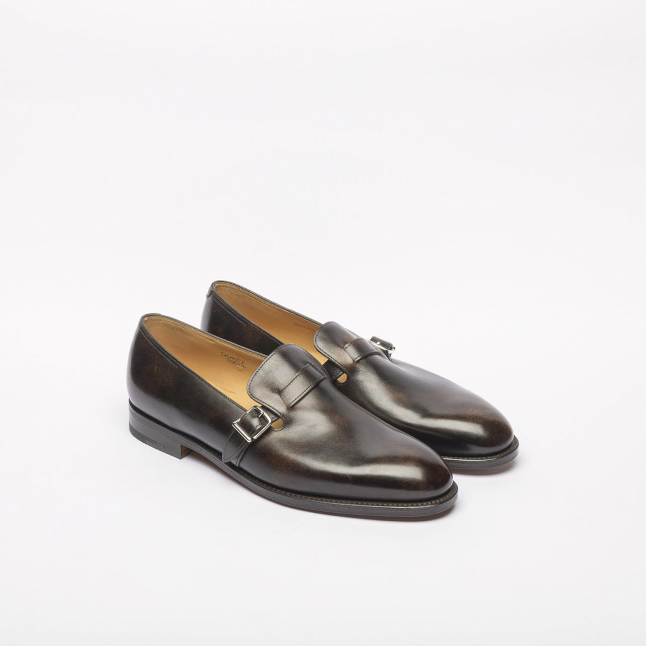 John Lobb Delano dark brown museum calf monk strap shoe