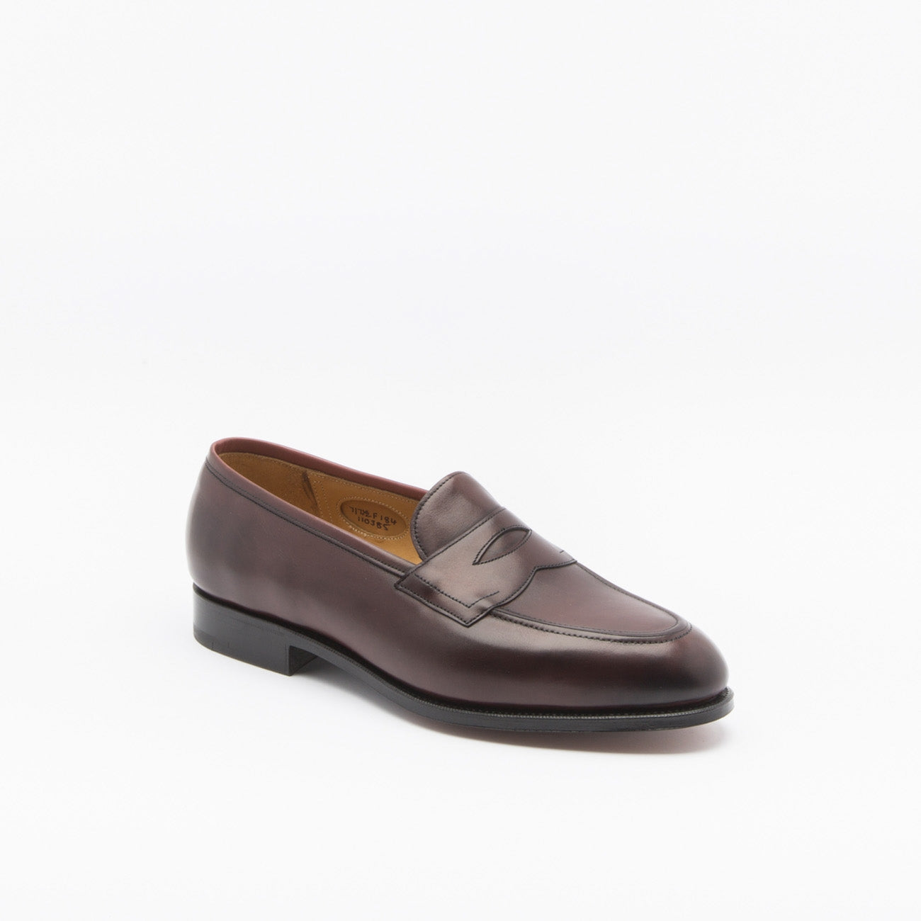Edward Green Piccadilly burgundy antique calf penny loafer
