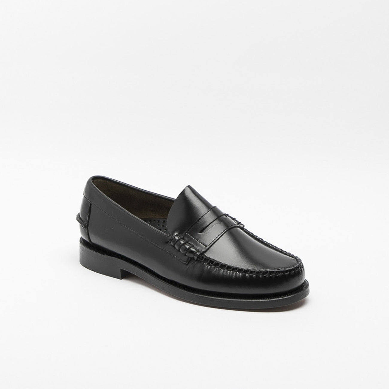 Sebago Classic Dan black brushed leather penny loafer