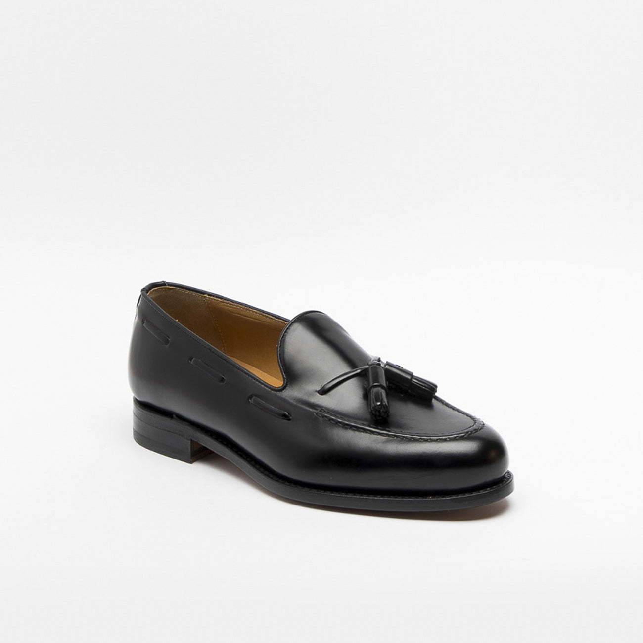 Berwick black leather tassel loafer