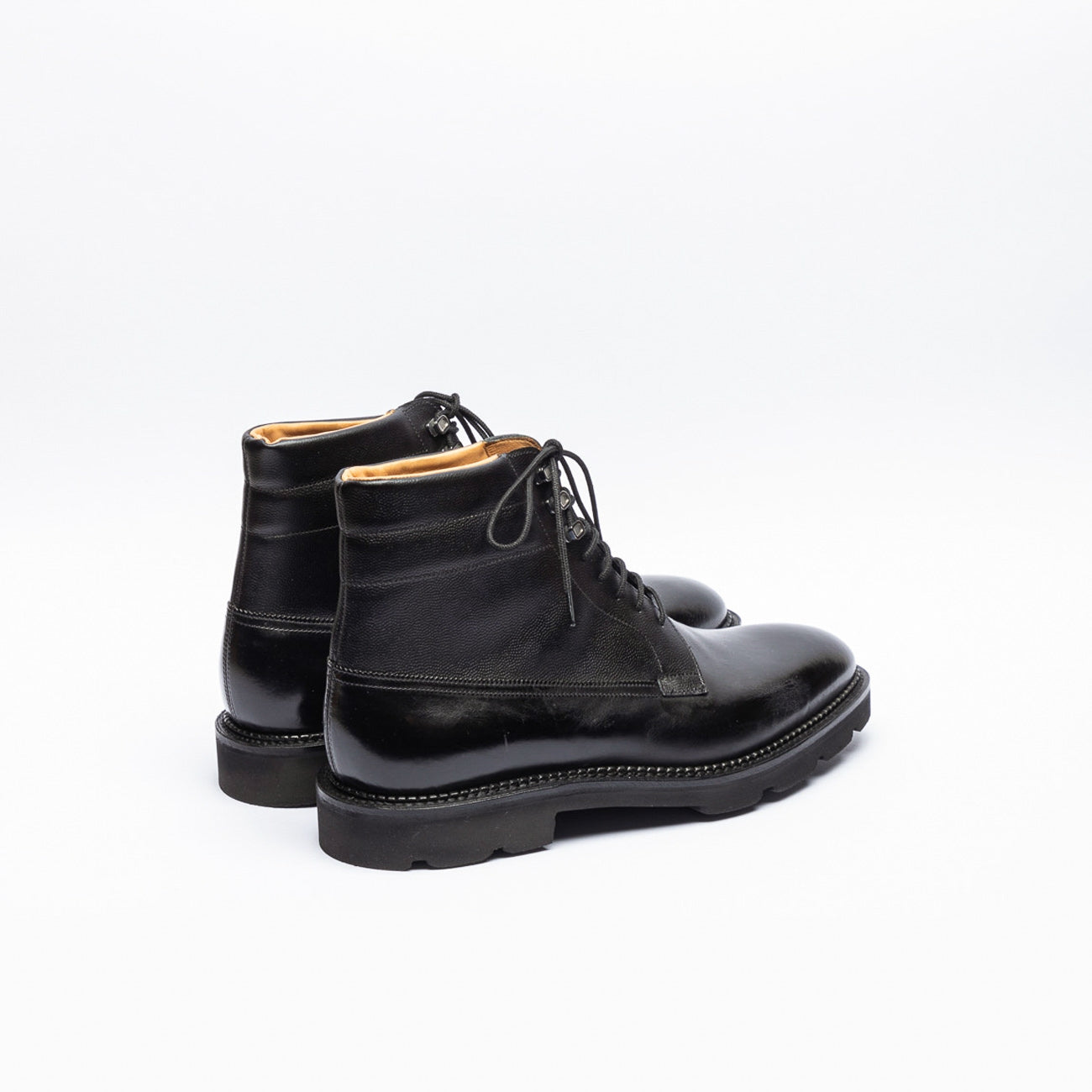 John Lobb Alder PD black museum caviar calf derby boot – Iliprandi