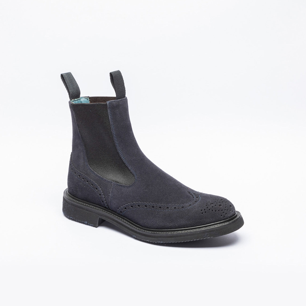 Tricker's Henry blue suede chelsea boot