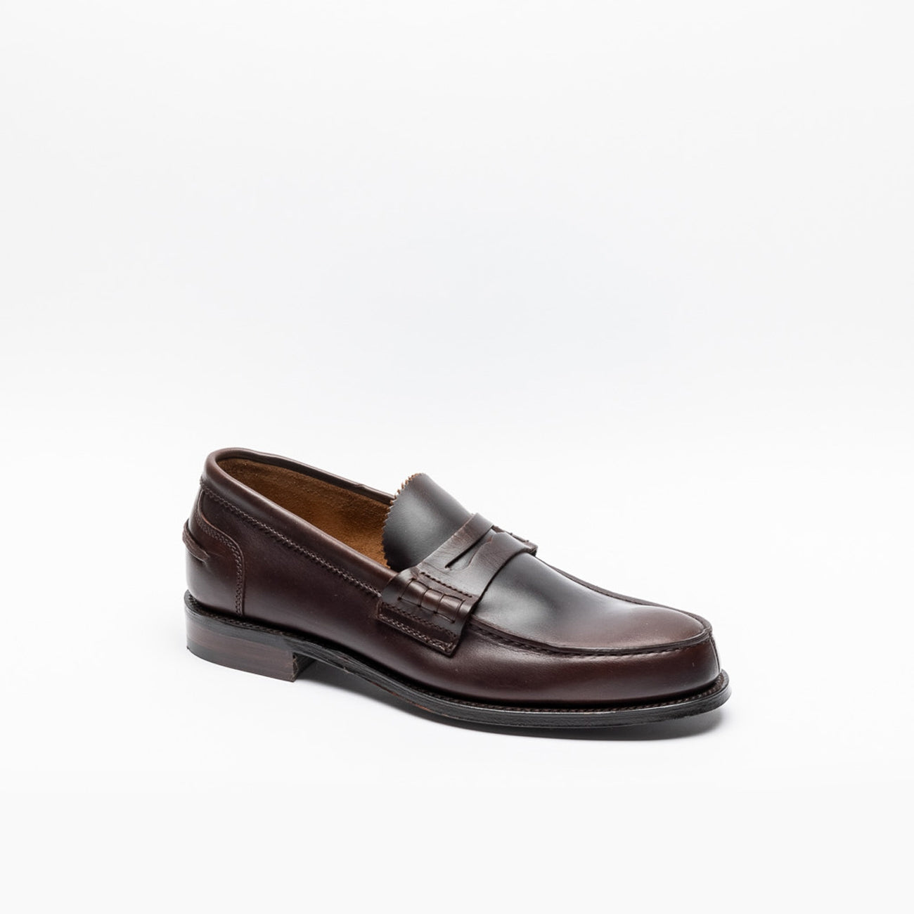 Cheaney Joseph & Sons brown oxford pull up calf penny loafer