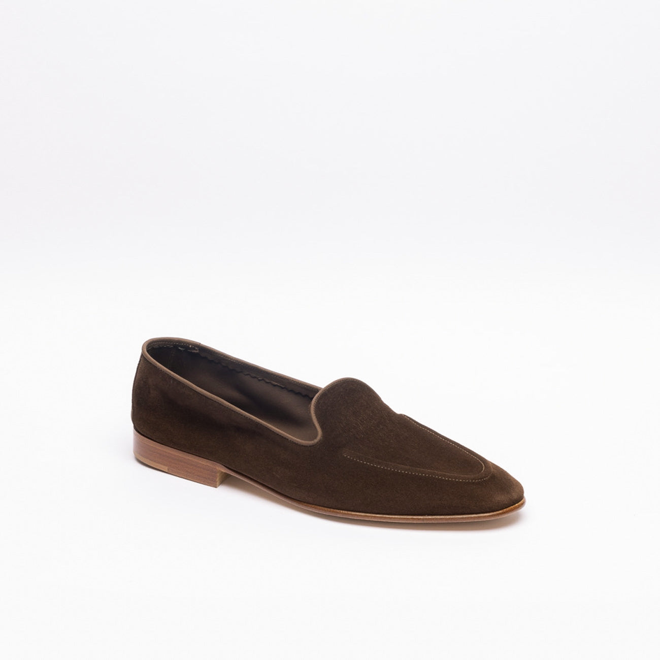 Edward Green pepper baby calf suede loafer