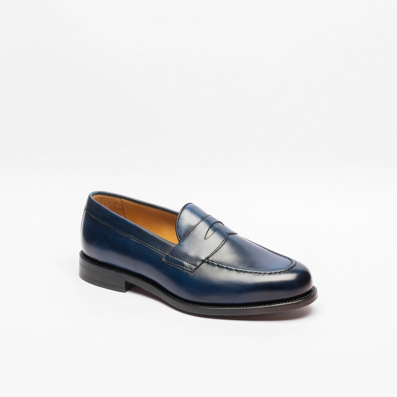 Berwick blue leather penny loafer