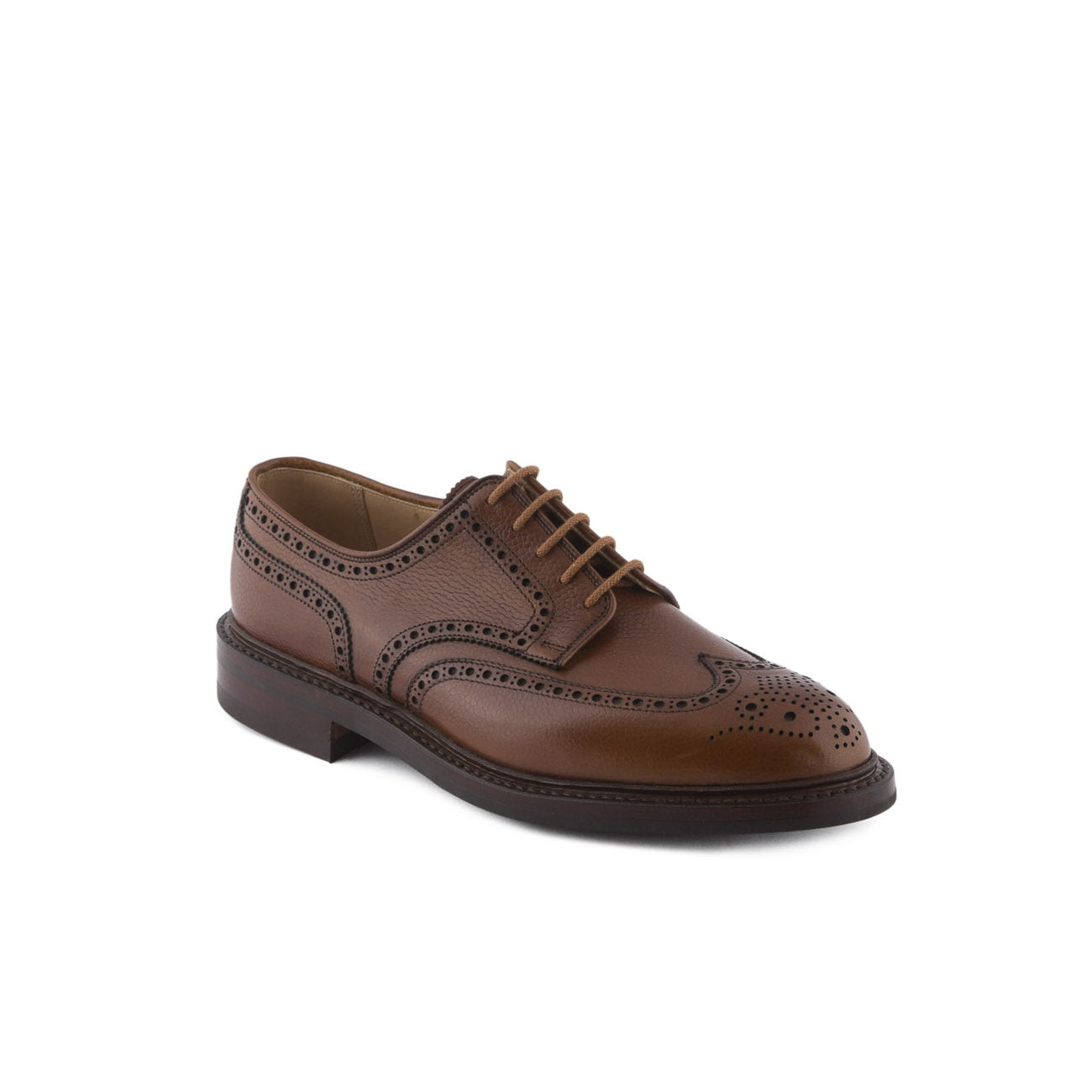 Crockett & Jones Pembroke tan scotch grain calf laced up derby shoe