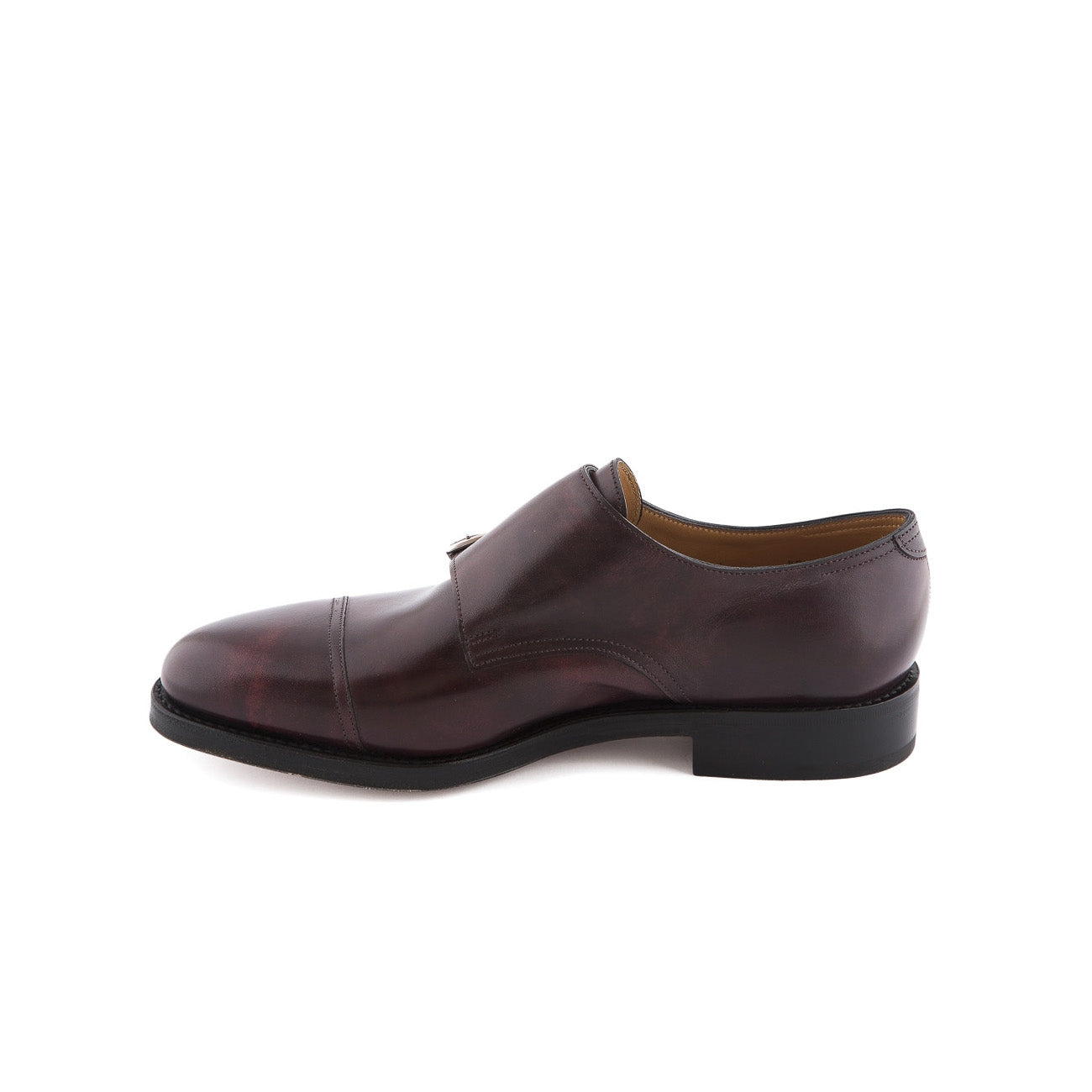 Doppia fibbia John Lobb William in pelle bordeaux (Plum Museum
